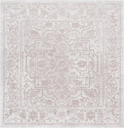 SAFAVIEH Area Rug 8' Square - Reflection Collection - Large - Cream & Ivory, Non-Shedding & Easy Cleaning, Ideal for Living Room, Bedroom (RFT665D)