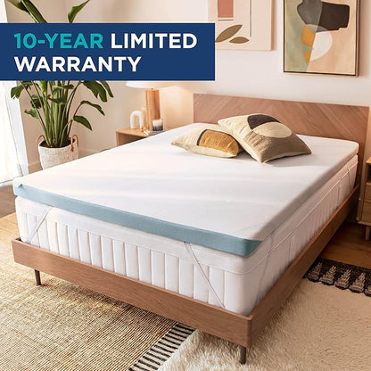 Tempur-Pedic TEMPUR-Adapt + Cooling 3-Inch Twin Mattress Topper Medium Luxury Premium Foam, Washable Cover, Medium Cooling Topper,white