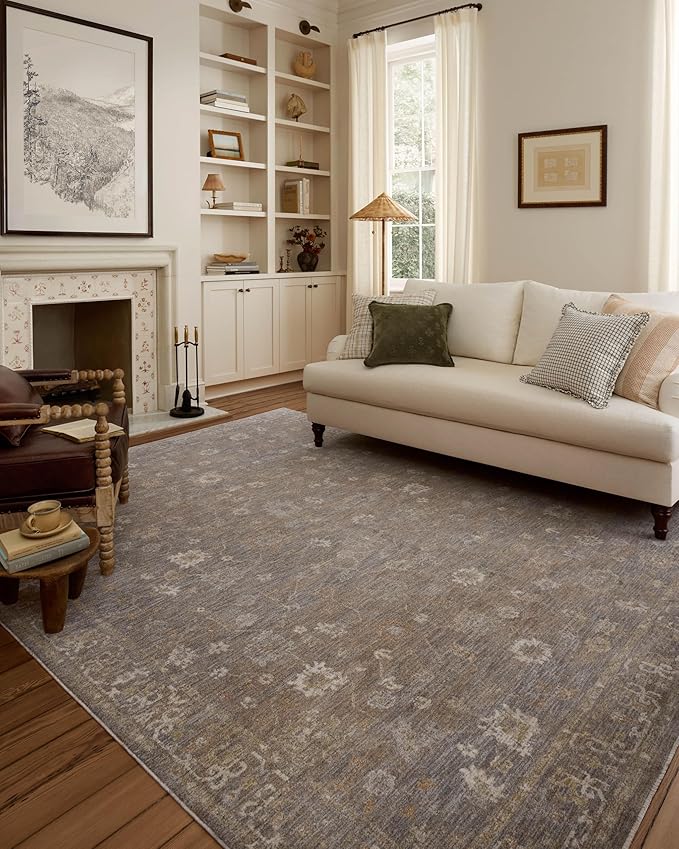 Loloi Chris Loves Julia Louisa Collection LOI-01 Stone/Multi 7'-10" x 10', .38" Pile Height, Area Rug