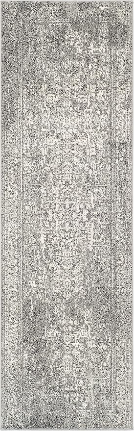 SAFAVIEH Evoke Collection 2'2" x 13' Grey/Ivory EVK256D Oriental Distressed Non-Shedding Living Room Bedroom Runner Rug