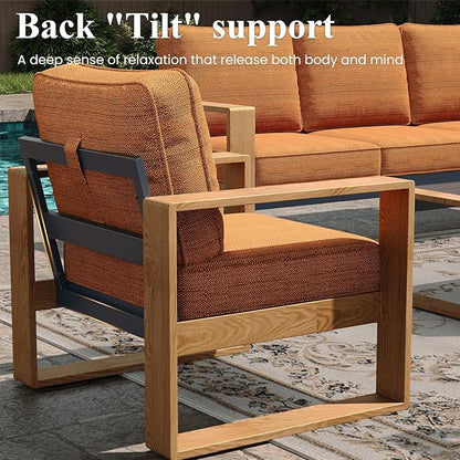 LayinSun Aluminum Patio Furniture Set 2 Chair, Oversized Seat with Hight Back, Outdoor Conversation Sets for Porch, Balcony, Deck