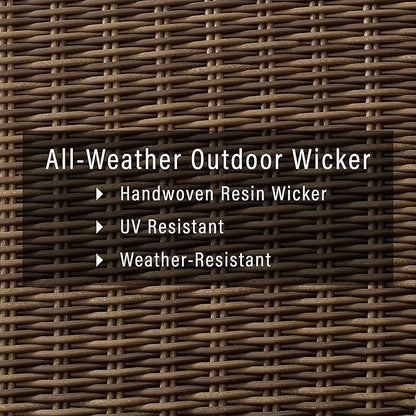 Crosley Furniture Bradenton 3-Piece Outdoor Sofa Patio Furniture Set, Wicker Conversation Sets for Porch, Brown with Gray Cushions
