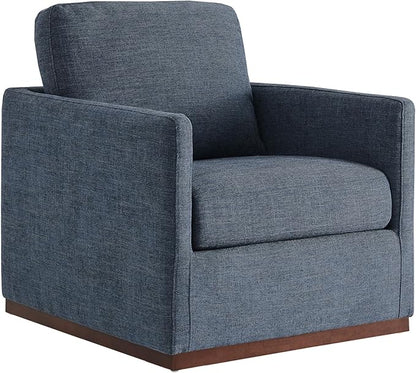 CHITA Swivel Accent Chair, FSC Certified Mid Century Modern Arm Chair for Living Room and Bedroom, Fully Assembled, Blue