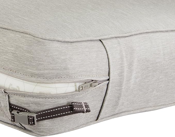 Classic Accessories Montlake Water-Resistant 25 x 25 x 5 Inch Square Outdoor Seat Cushion, Patio Furniture Chair Cushion, Heather Grey, Outdoor Cushion Cover