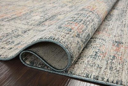 Loloi Magnolia Home by Joanna Gaines Millie Collection MIE-01 Blue/Multi 2'-7" x 10'-0", .25" Pile Height, Runner Rug