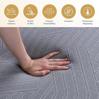EGOHOME 10 Inch California King Mattress, Copper Gel Cooling Memory Foam Mattress for Back Pain Relief,Therapeutic Double Mattress Bed in a Box, Made in USA, CertiPUR-US Certified, 72x84x10 Black