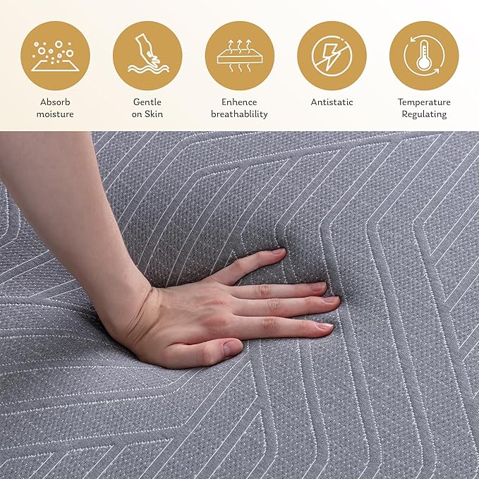 MLILY EGOHOME 10 Inch King Mattress, Copper Gel Cooling Memory Foam Mattress for Back Pain Relief,Therapeutic Double Mattress Bed in a Box, Made in USA, CertiPUR-US Certified, 76x80x10 Black