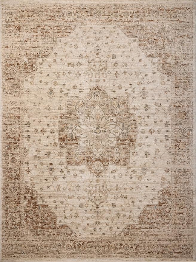 Loloi Magnolia Home by Joanna Gaines Junie Collection JUE-04 Natural/Clay 11'-6" x 15'-7", .38" Pile Height, Area Rug