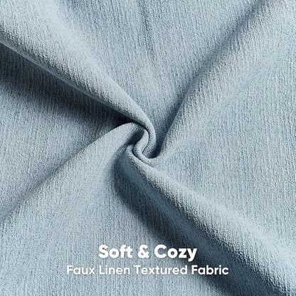 FUTEI Denim Blue Chenille Decorative Throw Pillow Covers 22x22 Inch Set of 2,Soft Cozy Faux Linen Textured Cushion Case,Farmhouse Home Decor for Couch Living Room