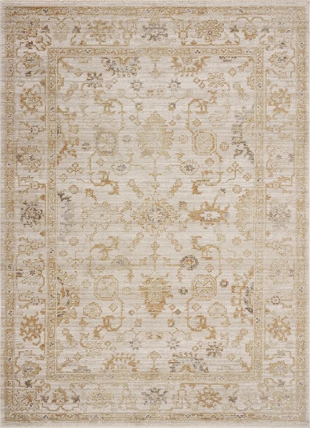 Loloi Magnolia Home by Joanna Gaines Pace Collection PAC-02 Natural/Gold 7'-8" x 7'-8" Round Area Rug