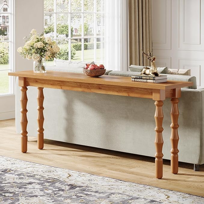 Tribesigns 70.9-Inch Extra Long Console Table for Entryway, Narrow Sofa Table Behind Couch with Solid Wood Legs, Entry Accent Table for Living Room, Foyer, Hallway, Entrance