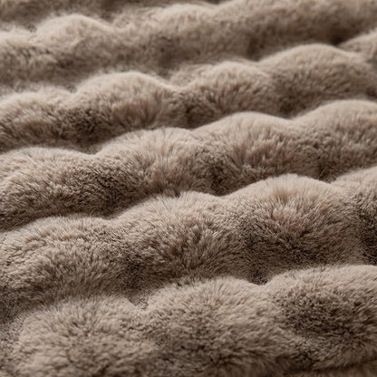 Pack of 2 Thick Plush Throw Pillow Covers Fluffy Wave Faux Fur Decorative Cushion Covers Soft Wool Pillowcase for Sofa Couch Livingroom 18x18 Inch Taupe