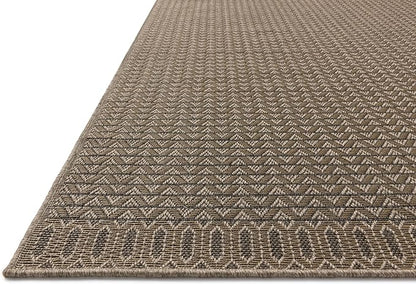 Loloi Chris Loves Julia Providence Collection PRC-05 Natural/Graphite 7'-6" x 7'-6", .12" Pile Height, Indoor/Outdoor Round Area Rug