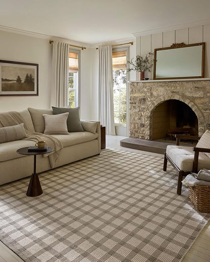 Loloi Magnolia Home by Joanna Gaines Ryder Collection RYD-02 Stone/Ivory 7'-9" x 9'-9" Area Rug