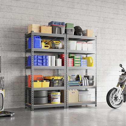 Yaheetech Storage Shelves 5 Tier Garage Shelving Heavy Duty Garage Shelves Adjustable Metal Shelving Unit Utility Rack Industrial Shelving for Warehouse Pantry Closet, 27.5"W x 12"D x 60"H, Dark Gray