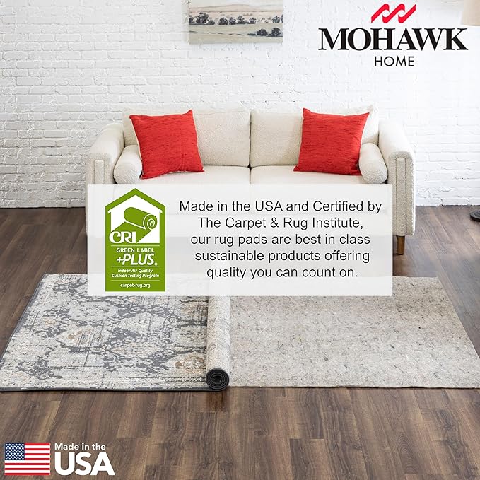 Mohawk Home 5' x 7' Non Slip Grip Rug Pad 1/4 Thick Felt + Rubber Backing - Dual Surface Safe for All Floors