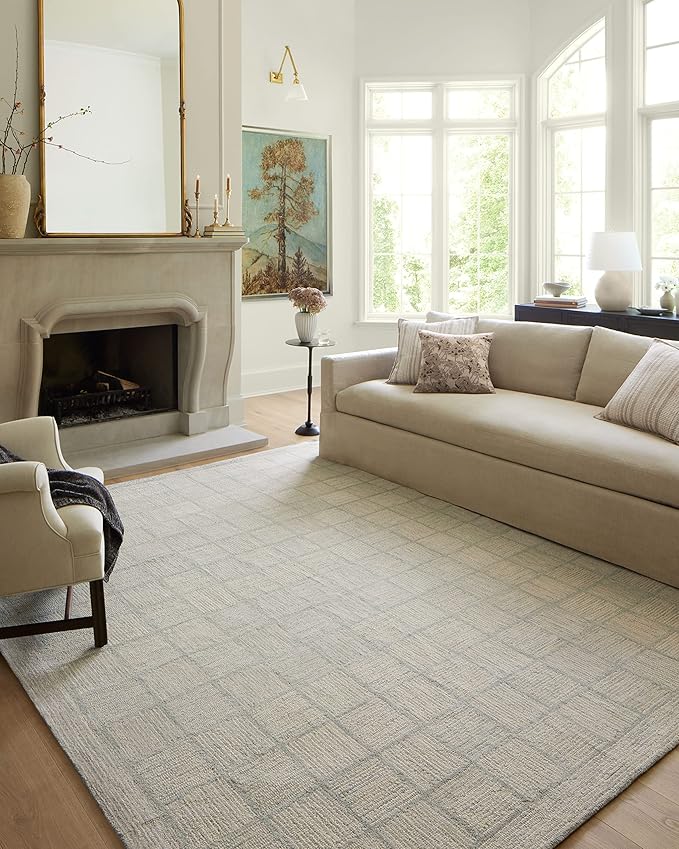 Loloi Chris Loves Julia Francis Collection FRA-03 Silver/Sky 7'-9" x 9'-9" Area Rug