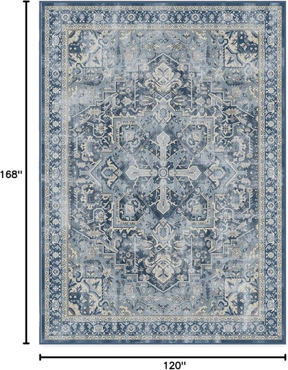 RUGGABLE Washable Area Rug – Outdoor Kamran Sunset Orange 3x5, Stain-Resistant, Non-Slip – Small Machine Washable Rugs for Entryway, Patio, Balcony, Deck, & Porch–with Standard Pad
