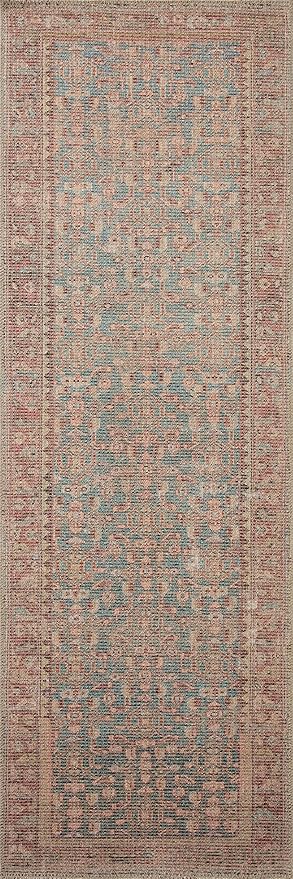 Loloi Angela Rose Aubrey Collection AUB-04 Blue/Terracotta 2'-6" x 12'-0", .19" Pile Height, Runner Rug