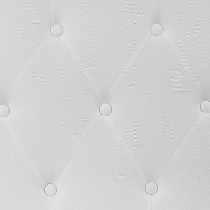 EMMA + OLIVER Twin Size Tufted Upholstered Headboard with Adjustable Metal Bed Rail Slots, Modern Fabric Upholstered Twin Headboard, White
