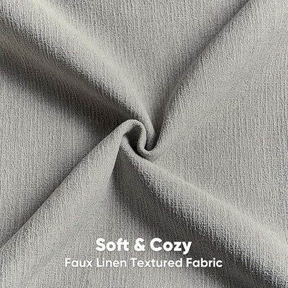 FUTEI Smoke Gray Chenille Decorative Throw Pillow Covers 24x24 Inch Set of 2,Soft Cozy Faux Linen Textured European Pillow Shams,Farmhouse Home Decor for Couch Living Room