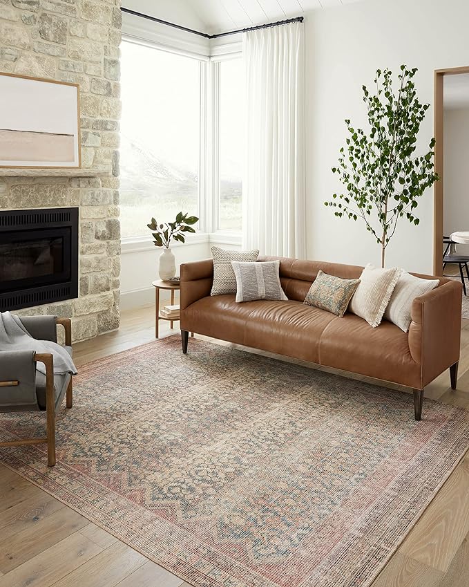 Loloi Angela Rose Aubrey Collection AUB-03 Ocean/Spice 2'-0" x 5'-0", .19" Pile Height, Accent Rug