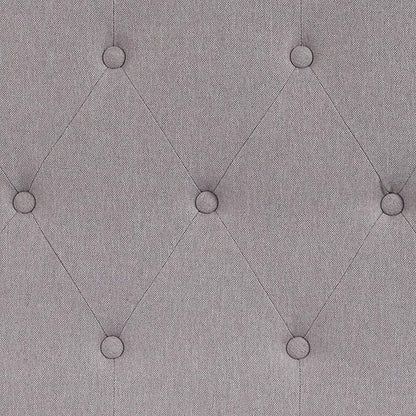 EMMA + OLIVER Arched Button Tufted Full Size Headboard in Light Gray Fabric