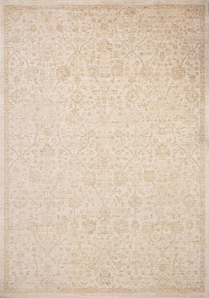 Loloi Chris Loves Julia Palma Collection PLM-01 Ivory/Sand 2'-7" x 12'-0" Fringe Runner Rug Vintage Style Boho Living Room Bedroom Carpet