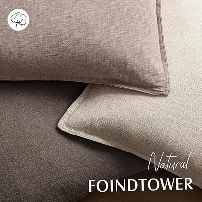 Foindtower Set of 2, Decorative Linen Soild Throw Pillow Covers Soft Accent Euro Cushion Case Boho Farmhouse Pillowcase for Chair Couch Sofa Bedroom Living Room Home Decor 18 x 18 Inch Dusty Pink