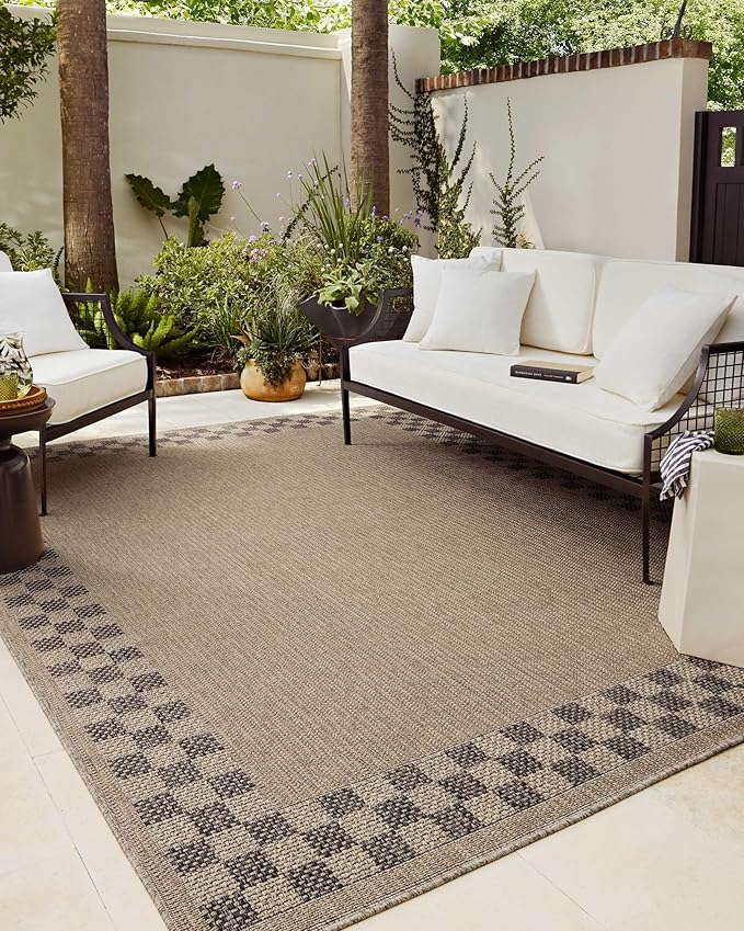 Loloi Chris Loves Julia Providence Collection PRC-01 Natural/Charcoal 9'-2" x 13', .12" Pile Height, Indoor/Outdoor Area Rug
