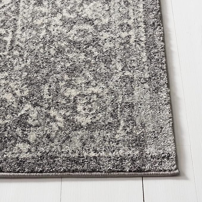 SAFAVIEH Evoke Collection 2'2" x 13' Grey/Ivory EVK256D Oriental Distressed Non-Shedding Living Room Bedroom Runner Rug