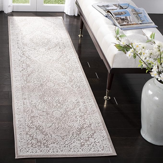 SAFAVIEH Reflection Collection Runner Rug - 2'3" x 20', Beige & Cream, Non-Shedding & Easy Cleaning, Ideal for Living Room, Dining, Bedroom (RFT668A)