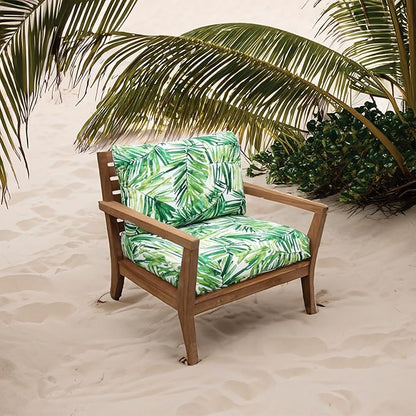 Tommy Bahama Deep Seating Lounge Cushion, 24" X 26" X 4", Coastal Palm Green Leaf