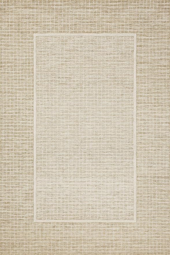 Loloi Chris Loves Julia Briggs Collection, Wheat & Ivory, 2'-3" x 3'-9" Accent Rug – Minimal Gritted Design Area Rugs for Living Room Bedroom Entryway & Hallway No Shed High Traffic Home Decor Rug