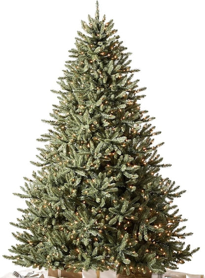 Balsam Hill 6.5ft Pre-Lit Classic Blue Spruce - Artificial Christmas Tree with 2144+ Tips, 700 Clear Incandescent Lights, Easy Plug Technology & Premium Stand for Indoor Holiday Decorating