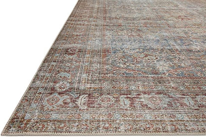 Loloi Chris Loves Julia Jules Collection JUL-05 Lagoon/Brick 3'-6'' x 5'-6'', .13" Pile Height, Accent Rug