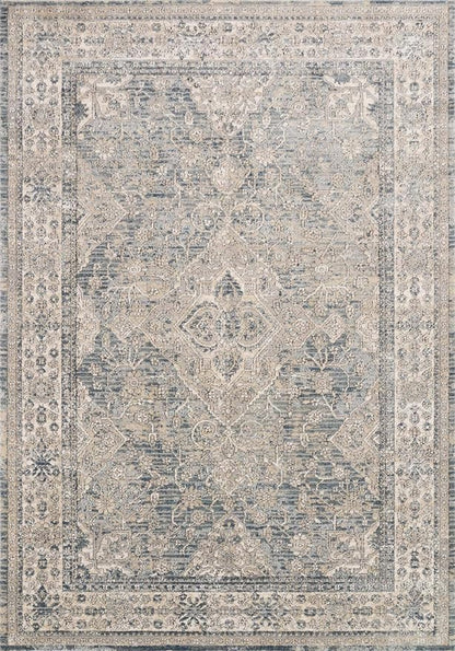 Loloi Teagan Collection TEA-04 Sky/Natural 9'-9" x 13'-6" Area Rug, Large, Soft Neutral Rug, High-Traffic for Living Room, Bedroom, Home Office, Dining Area