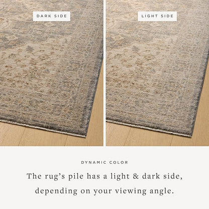 Loloi Magnolia Home by Joanna Gaines Junie Collection JUE-05 Denim/Natural 6'-7" x 9'-10", .38" Pile Height, Area Rug