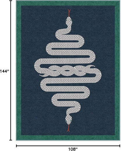 RUGGABLE x Jonathan Adler Machine Washable Modern Area Rug – Venom Sapphire 9x12, Stain-Resistant, Non-Slip – Large Rugs for Living Room, Bedroom, Hallway, Entryway & Office–with Standard Pad