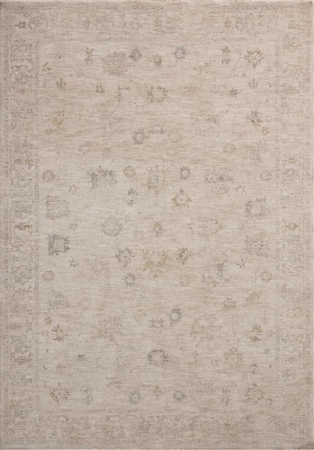 Loloi Chris Loves Julia Louisa Collection LOI-01 Oatmeal/Stone 9'-6" x 13'-1", .38" Pile Height, Area Rug