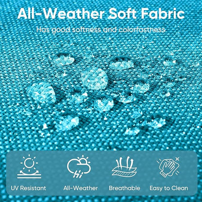 8-Piece Outdoor Patio Cushion Set - Fade & Water Resistant with Removable Olefin Cover, 22x24x4 Inch Memory Foam Cushions for Wicker Sectional Sofa – Teal/Buckle