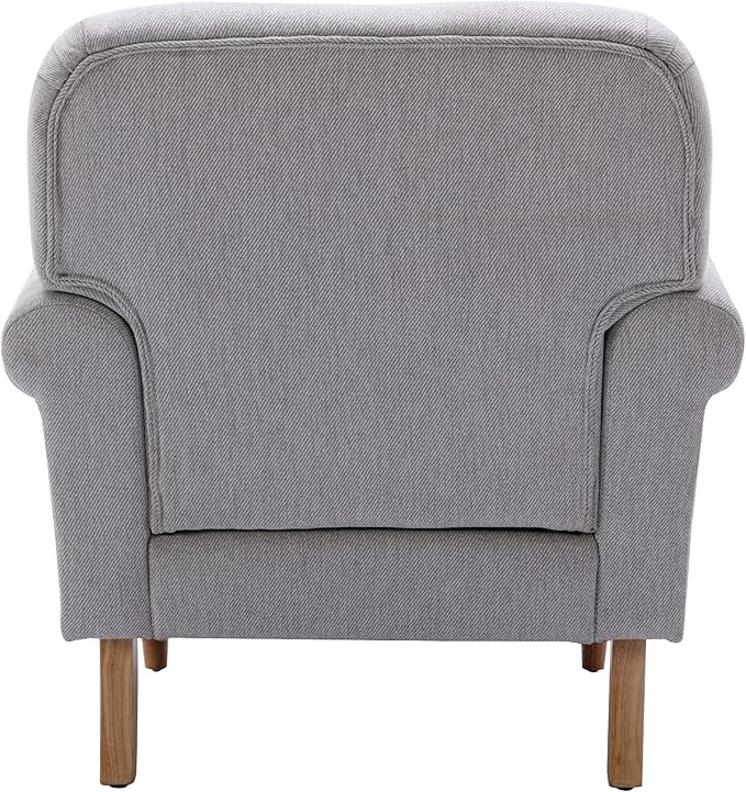 Modern Linen Accent Chairs Set of 2 Comfy Reading Chairs Upholstered Lounge Chair Single Sofa Couch for Bedroom/Living Room, Grey