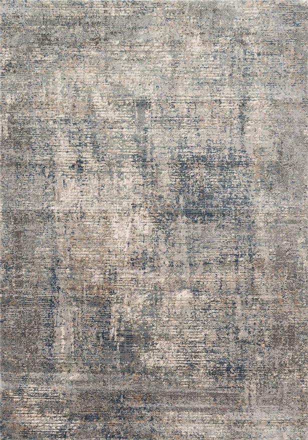 Loloi Teagan Collection TEA-05 Denim/Slate 5'-3" x 7'-6" Area Rug, Large, Soft Neutral Rug, High-Traffic for Living Room, Bedroom, Home Office, Dining Area