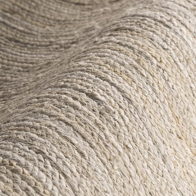 nuLOOM 12x18 Rigo Jute Hand Woven Area Rug, Off White, Solid Farmhouse Design, Natural Fiber, For Bedroom, Living Room, Dining Room, Hallway, Office, Kitchen, Entryway