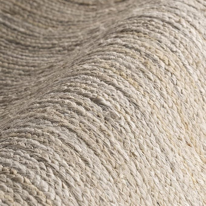 nuLOOM 3 Round Rigo Jute Hand Woven Area Rug, Off White, Solid Farmhouse Design, Natural Fiber, For Bedroom, Living Room, Dining Room, Hallway, Office, Kitchen, Entryway