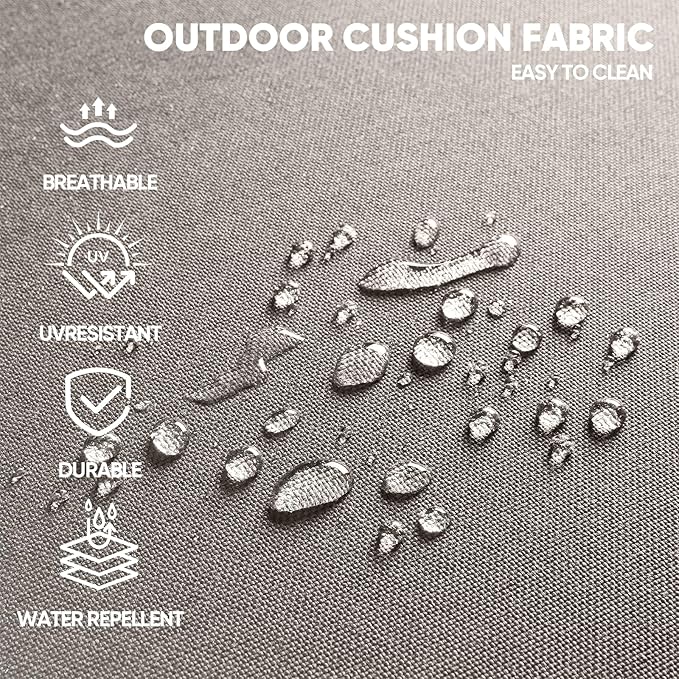 Swivel Patio Chairs sofa Set of 8 with 6" Thick Cushion - Wicker Outdoor Swivel Rocker Patio Chair ,Sofa/Glass coffee table, High Back Comfortable Outdoor Glider Chairs - Gery Wicker | Gery Cushions