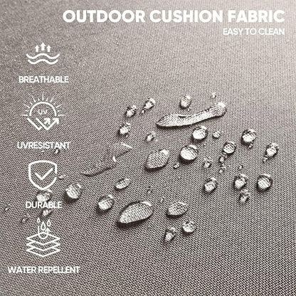 Swivel Patio Chairs sofa Set of 7 with 6" Thick Cushion - Wicker Outdoor Swivel Rocker Patio Chair ,Sofa/Glass coffee table, High Back Comfortable Outdoor Glider Chairs - Gery Wicker | Gery Cushions