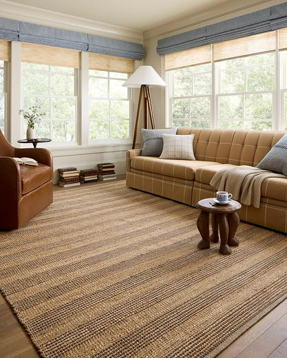 Loloi Chris Loves Julia Judy Collection JUD-06 Natural/Chocolate 5'-0" x 7'-6" Area Rug