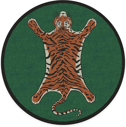 RUGGABLE x Jonathan Adler Machine Washable Modern Area Rug – Tiger Emerald 8 ft Round, Stain-Resistant, Non-Slip – Large Rugs for Living Room, Bedroom, Hallway, Entryway & Office–with Cushioned Pad