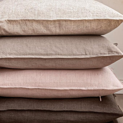 Foindtower Pack of 2, Decorative Linen Solid Throw Pillow Covers Soft Accent Cushion Case Boho Farmhouse Pillowcase for Bed Chair Couch Sofa Bedroom Living Room Home Decor 22 x 22 Inch Light Pink